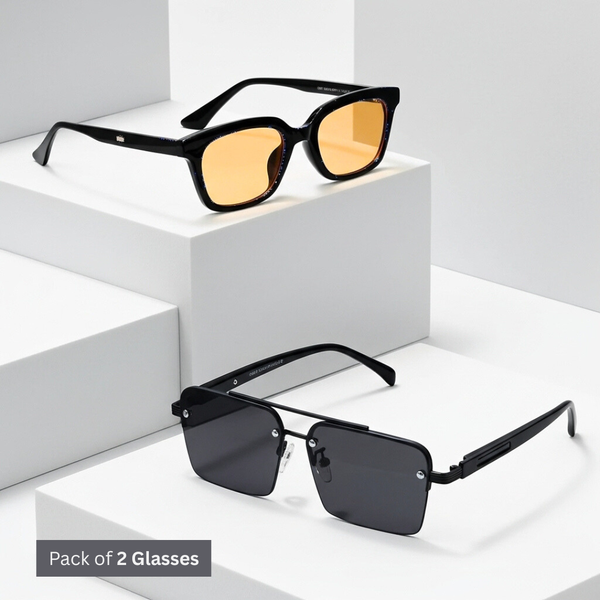 Unisex Combo Pack of 2 Sunglasses