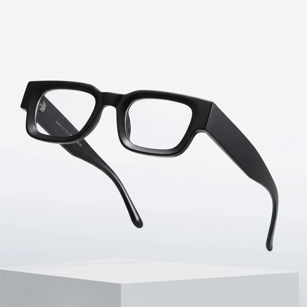 Vintage V1 Black Clear Square Sunglasses