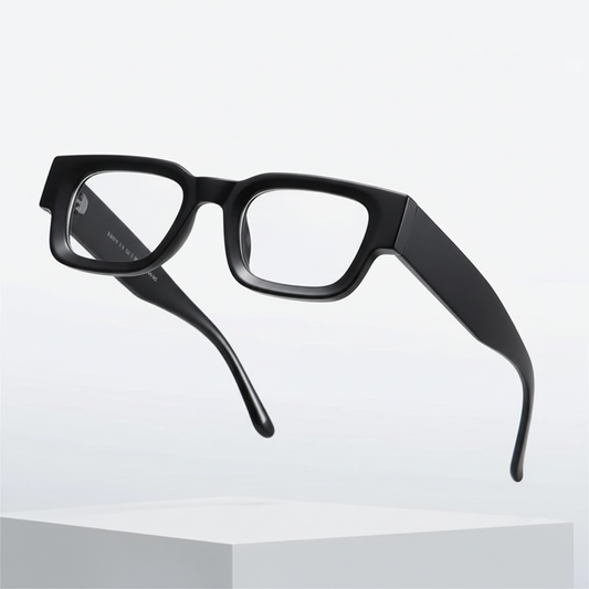 Vintage V1 Black Clear Square Sunglasses