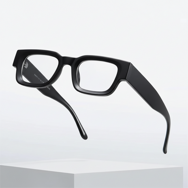 Vintage V1 Black Clear Square Sunglasses