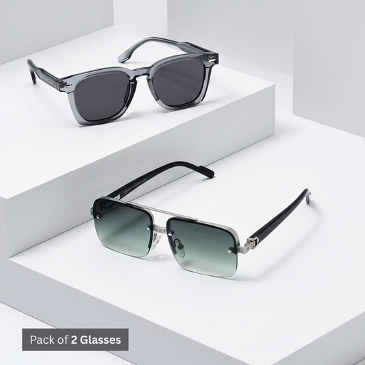 Unisex Combo Pack of 2 Sunglasses