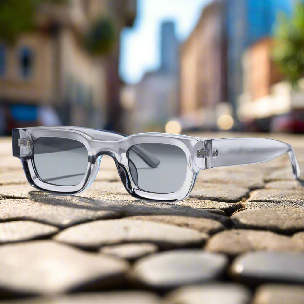 Vintage V1 Gray Clear Square Sunglasses