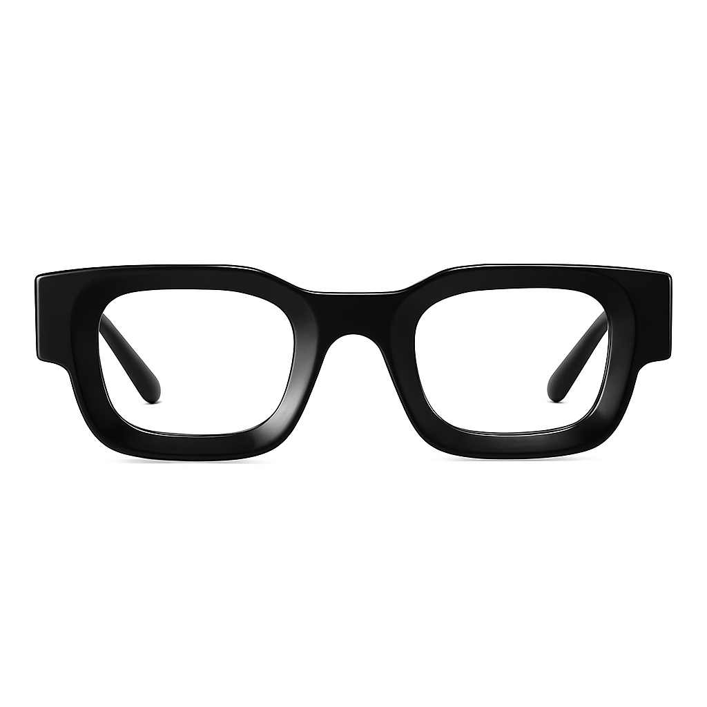 Vintage V1 Black Clear Square Sunglasses