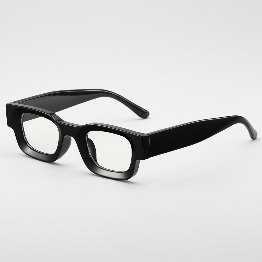 Vintage V1 Black Clear Square Sunglasses