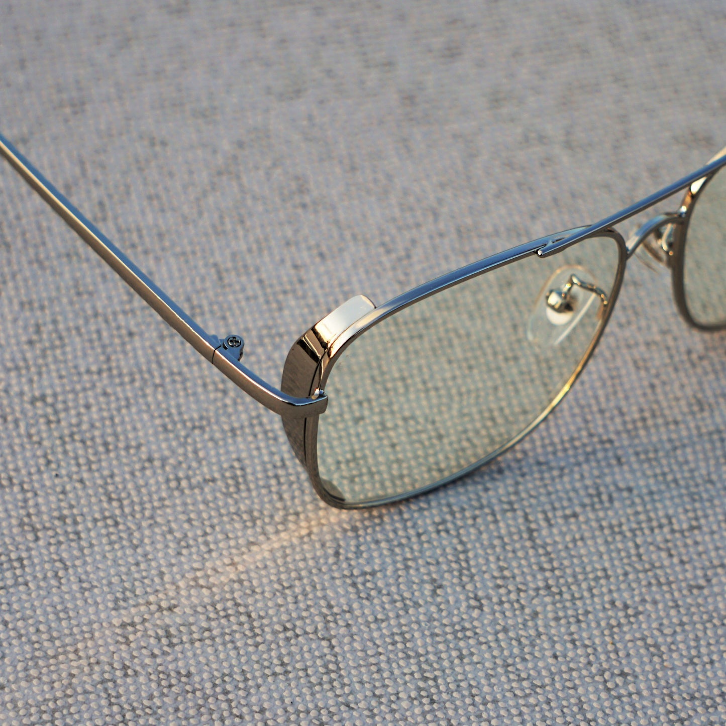 Clement Rectangle Silver Transparent Sunglasses