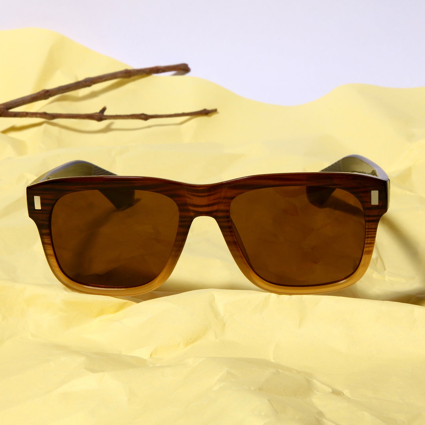 Spider Brown Rectangle Sunglasses