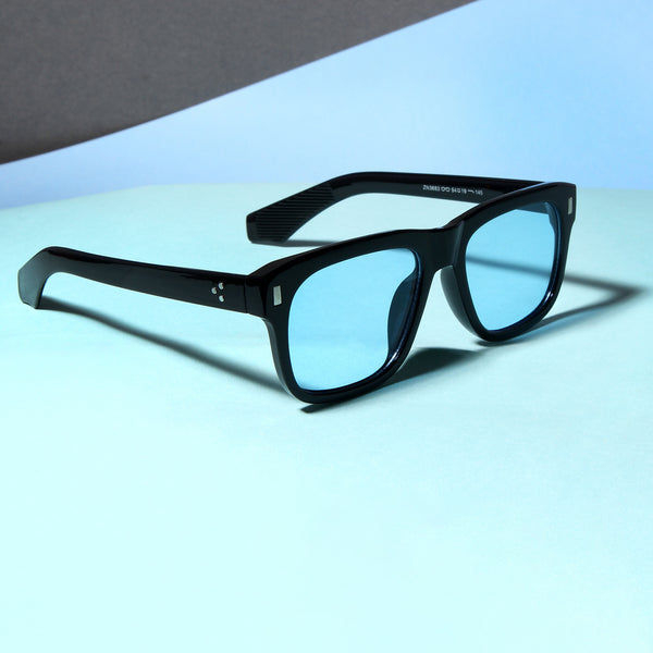 Spider Black Blue Rectangle Sunglasses