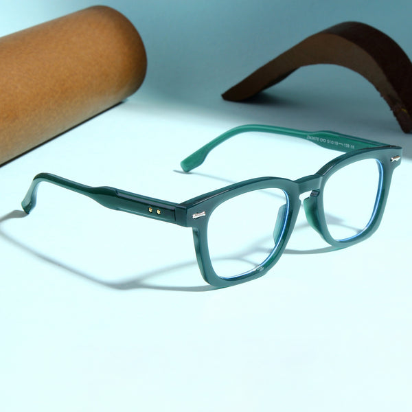 Michel Green Clear Square Sunglasses