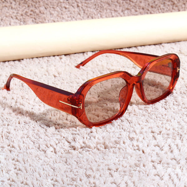 Striker Wine Light Brown Rectangle Sunglasses