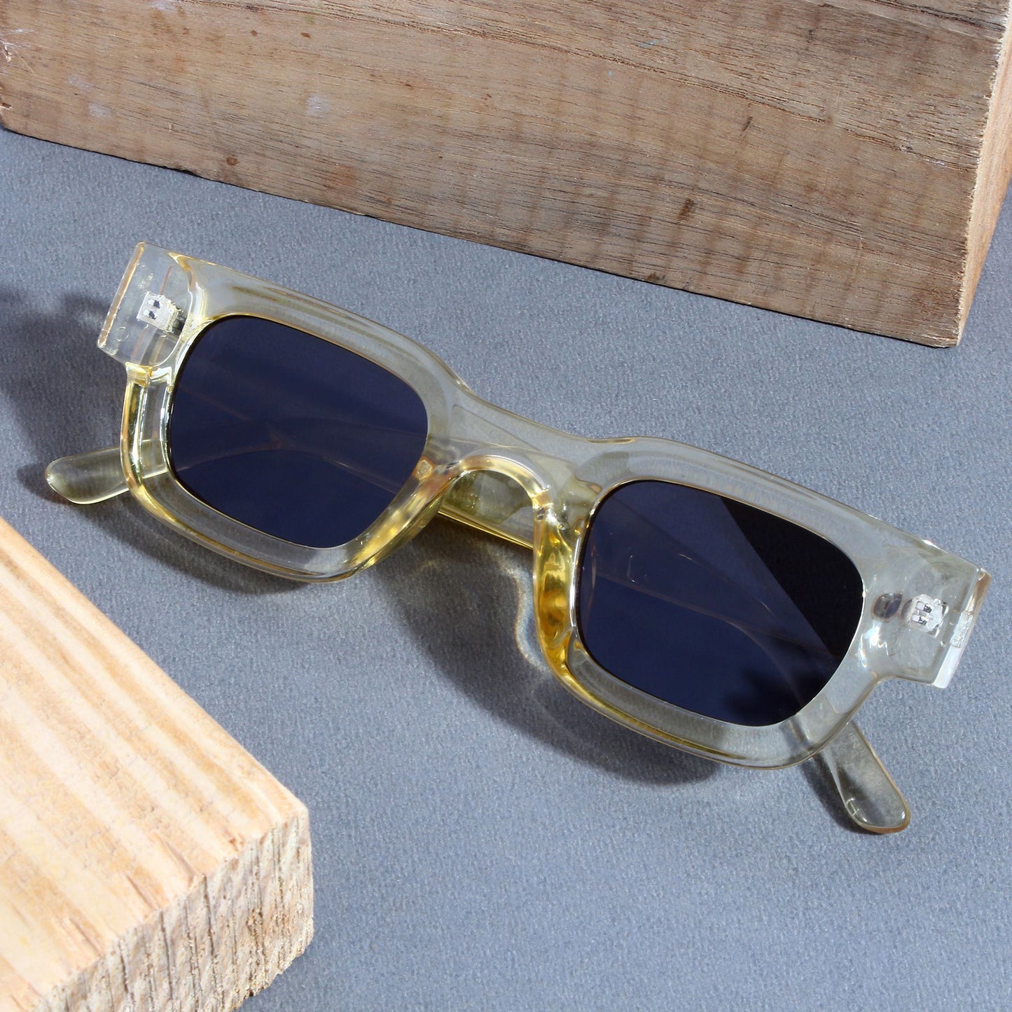 Vintage V1 Yellow Black Square Sunglasses