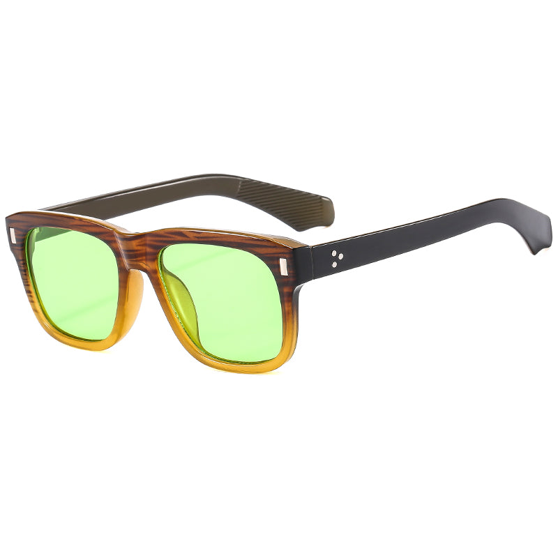 Spider Brown Green Rectangle Sunglasses